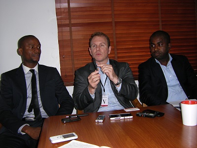 L-r) Onome Okwah, PR Consultant, Resourcery, Dave Rickson, general manager, (EMEA), VCE, and Amaechi Okonkwo, Business Solution Manager (Computing and Storage) Resourcery at the unveiling of Vblock Systems held in Lagos.